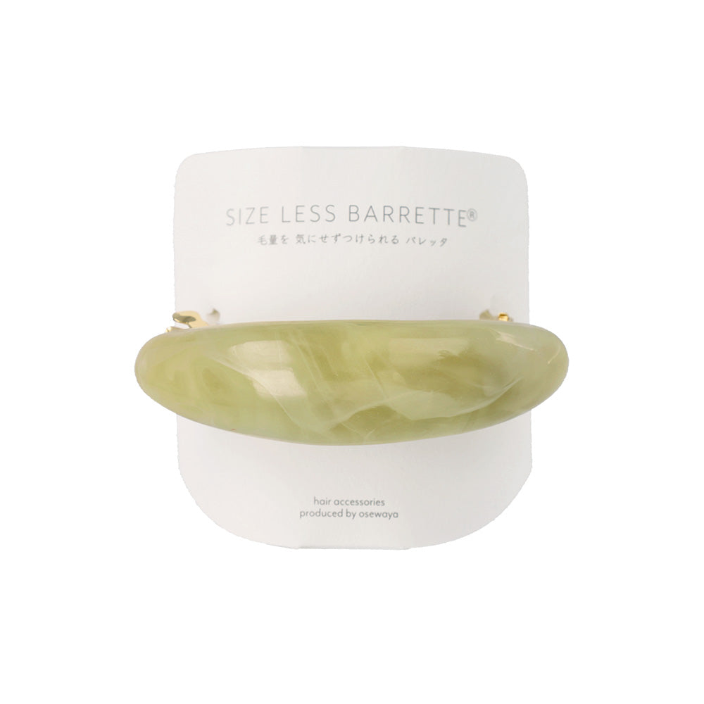 バレッタ ニッケルフリー マーブル カラー プランプ オーバル すべり止め付き サイズレスバレッタ