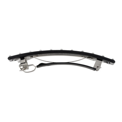 バレッタ ニッケルフリー メタルボール ブラック レクタングル すべり止め付き