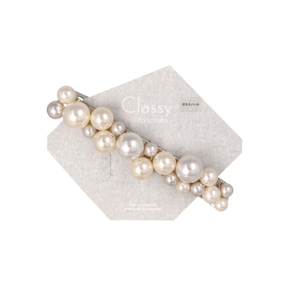 Classy バレッタ ランダム バブル パール ミックスカラー すべり止め付き