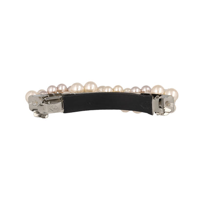 Classy バレッタ ツイスト ライン パール ミックスカラー すべり止め付き