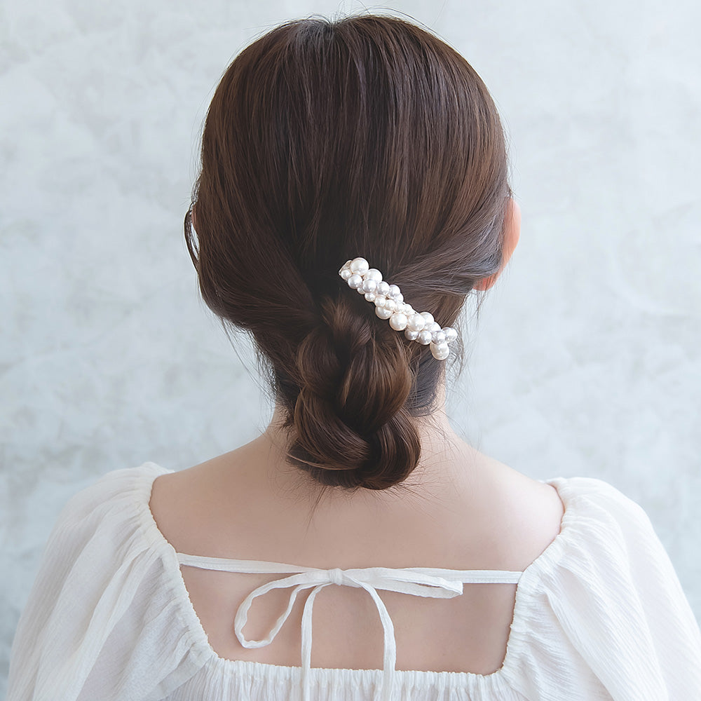 Classy バレッタ ライン パール ミックスカラー すべり止め付き