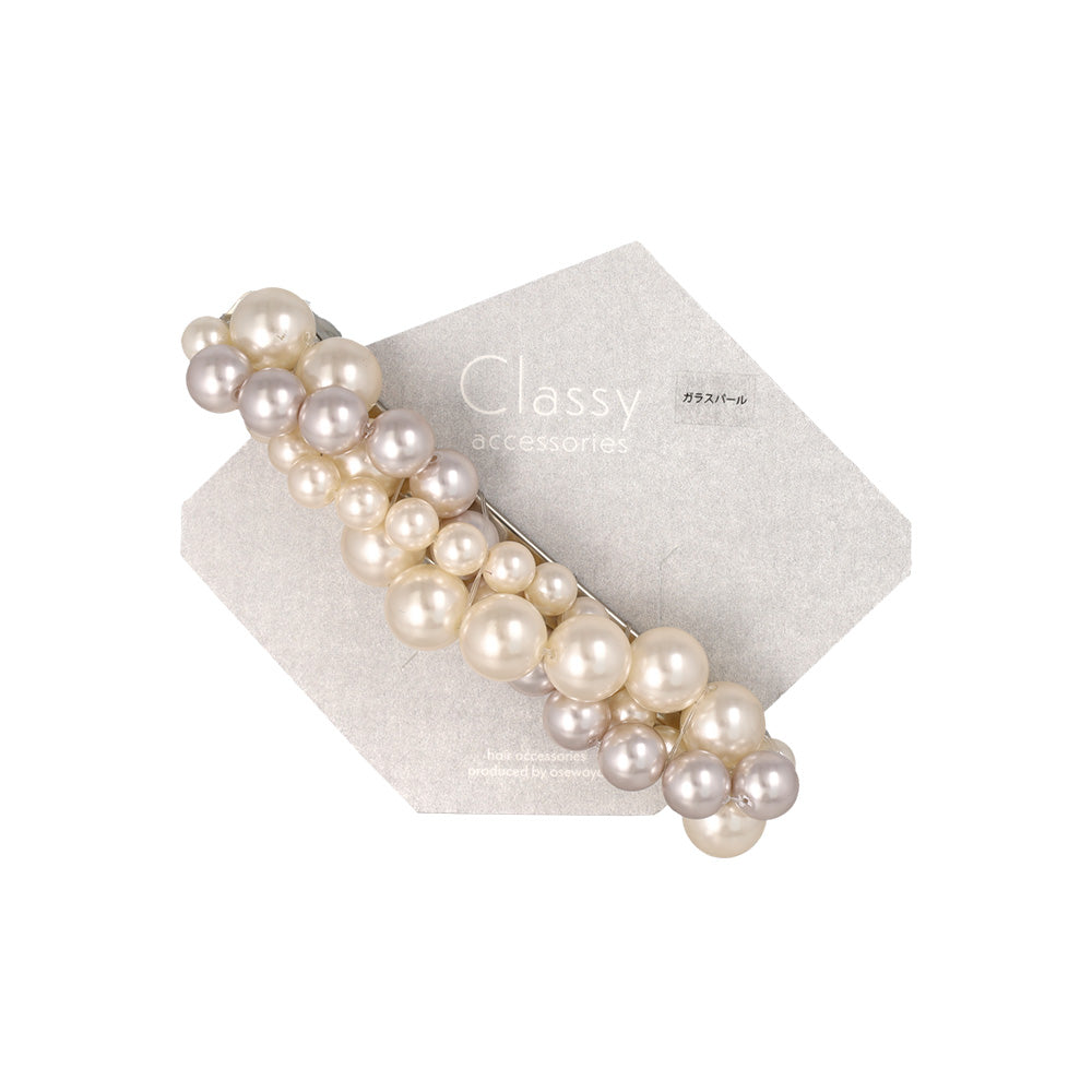 Classy バレッタ ライン パール ミックスカラー すべり止め付き