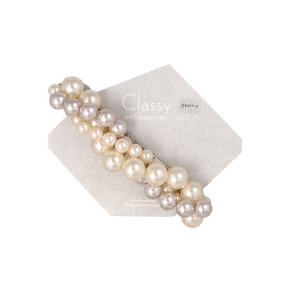 Classy バレッタ ライン パール ミックスカラー すべり止め付き