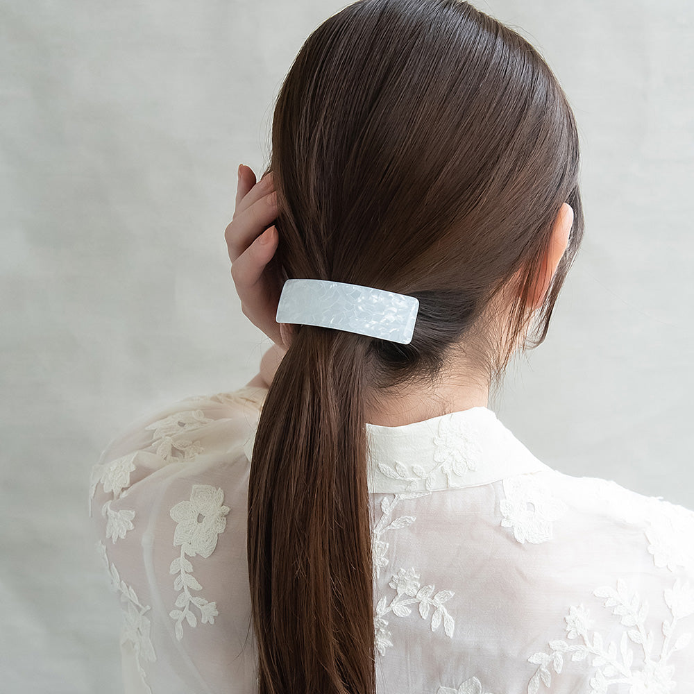 バレッタ プレート レクタングル カラー すべり止め付き