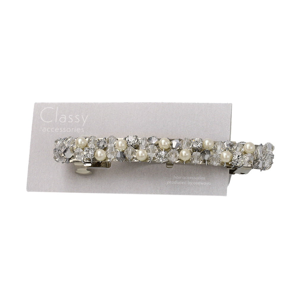 Classy バレッタ パール ストーン