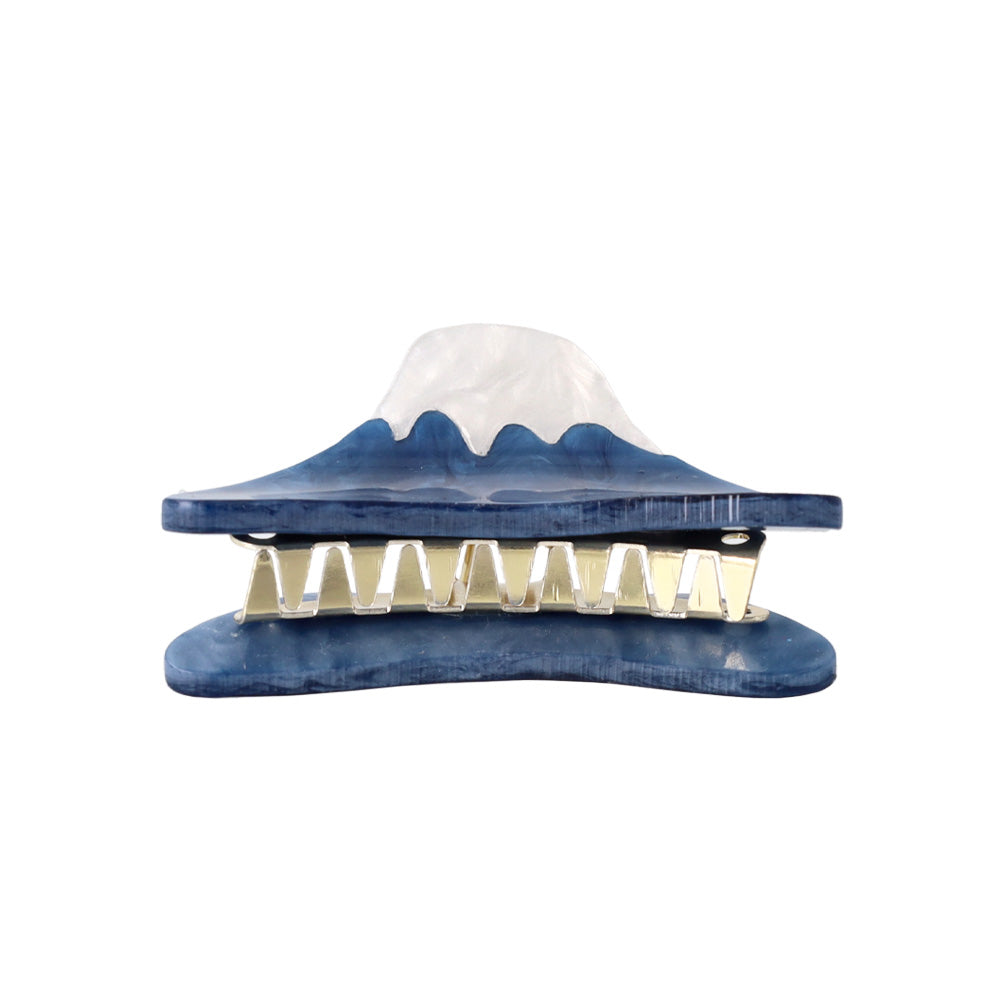 ヘアクリップ ニッケルフリー メタル 富士山 マーブル ミニ バンスクリップ