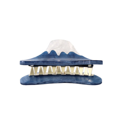 ヘアクリップ ニッケルフリー メタル 富士山 マーブル ミニ バンスクリップ