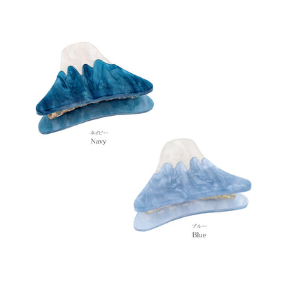 ヘアクリップ ニッケルフリー メタル 富士山 マーブル ミニ バンスクリップ