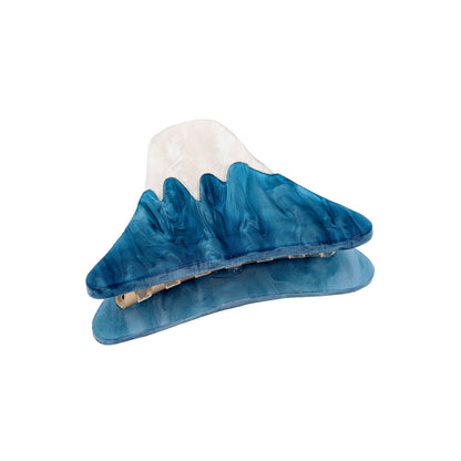 ヘアクリップ ニッケルフリー メタル 富士山 マーブル ミニ バンスクリップ