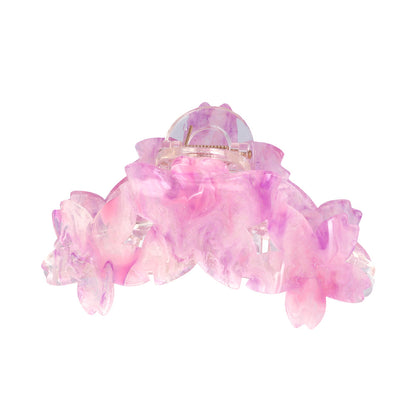 ヘアクリップ 桜 3輪 マーブル カラー バンスクリップ