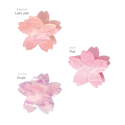 ヘアクリップ 桜 マーブル カラー バンスクリップ