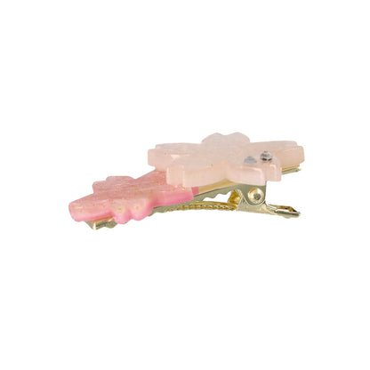 ヘアクリップ 桜 マーブル バイカラー サイドクリップ