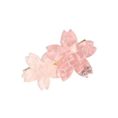 ヘアクリップ 桜 マーブル バイカラー サイドクリップ