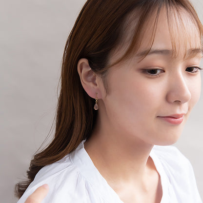 イヤリング メタル ドロップ マーブル カラー ラメ ネジバネ式イヤリング