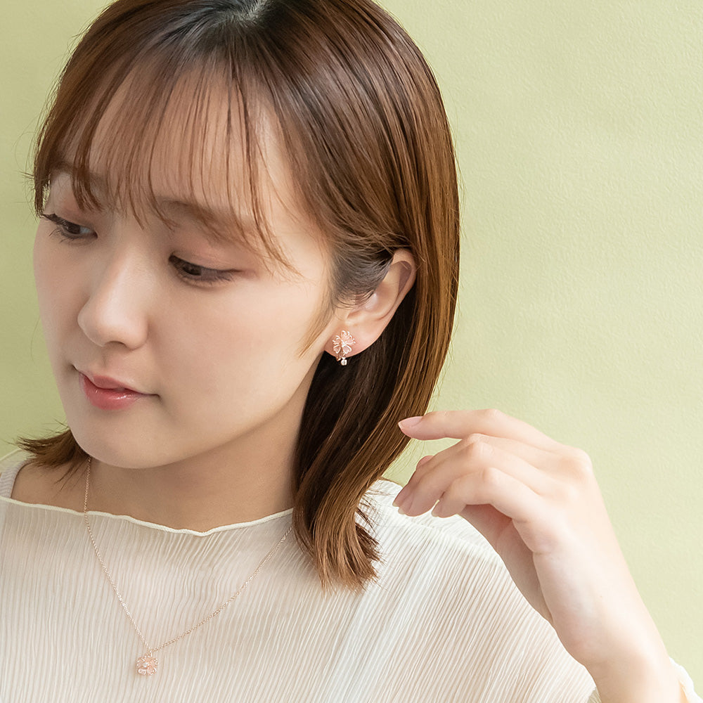 イヤリング ニッケルフリー メタル 桜 ネジバネ式イヤリング – OSEWAYA