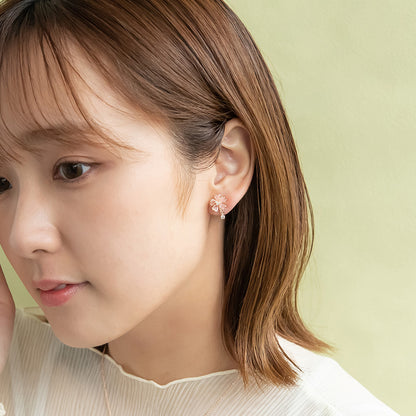 イヤリング ニッケルフリー メタル 桜 ネジバネ式イヤリング