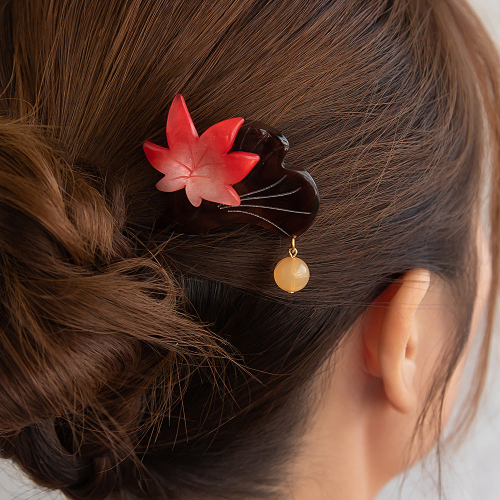 かんざし hair stick 紅葉 アクリル