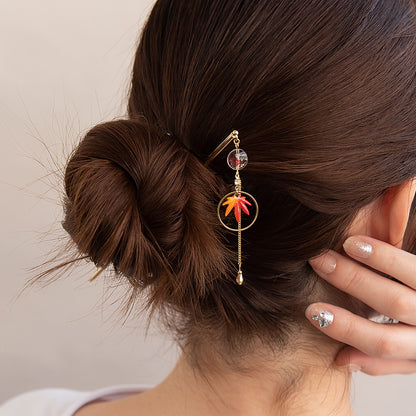 かんざし hair stick 紅葉