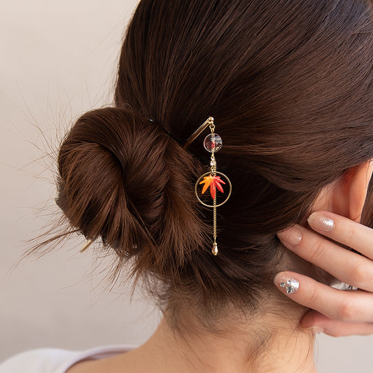 かんざし hair stick 紅葉