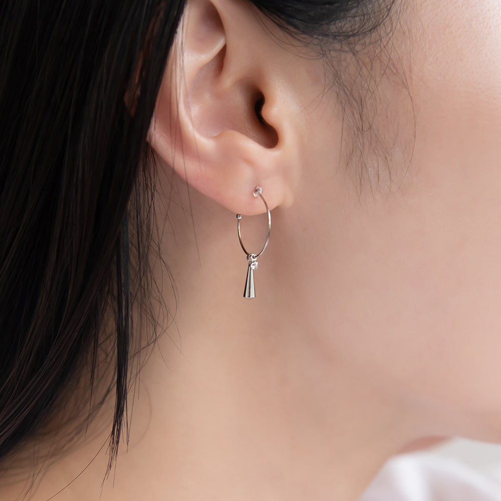 樹脂ピアス ドロップ ストーン C型 スタッドピアス