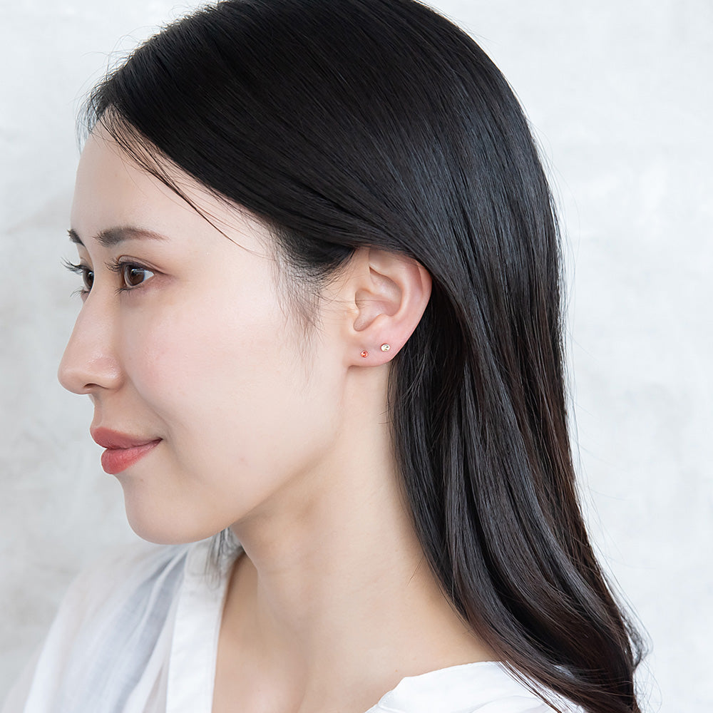 樹脂ピアス グラデーション ガラス玉 カラー ストーン 5個セット スタッドピアス