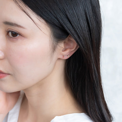 樹脂ピアス グラデーション ガラス玉 カラー ストーン 5個セット スタッドピアス