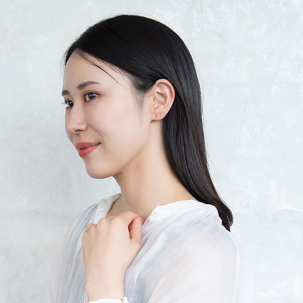 樹脂ピアス グラデーション ガラス玉 カラー ストーン 5個セット スタッドピアス