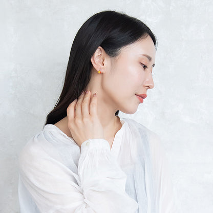 樹脂ピアス グラデーション ガラス玉 カラー ストーン 5個セット スタッドピアス