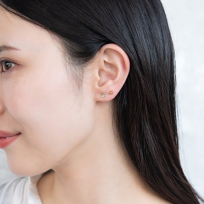 樹脂ピアス カラー ストーン メタル ボール 5個セット スタッドピアス