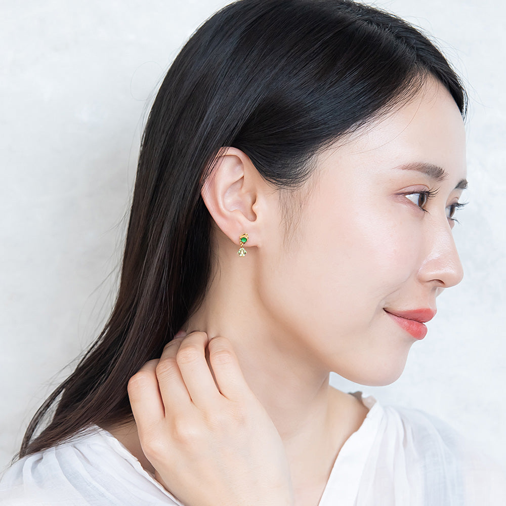 樹脂ピアス カラー ストーン メタル ボール 5個セット スタッドピアス