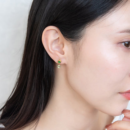 樹脂ピアス カラー ストーン メタル ボール 5個セット スタッドピアス