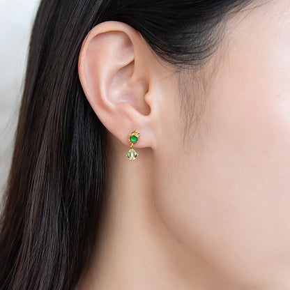 樹脂ピアス カラー ストーン メタル ボール 5個セット スタッドピアス