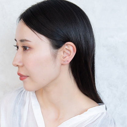 樹脂ピアス 合成キャッツアイ カラー ストーン 5個セット スタッドピアス