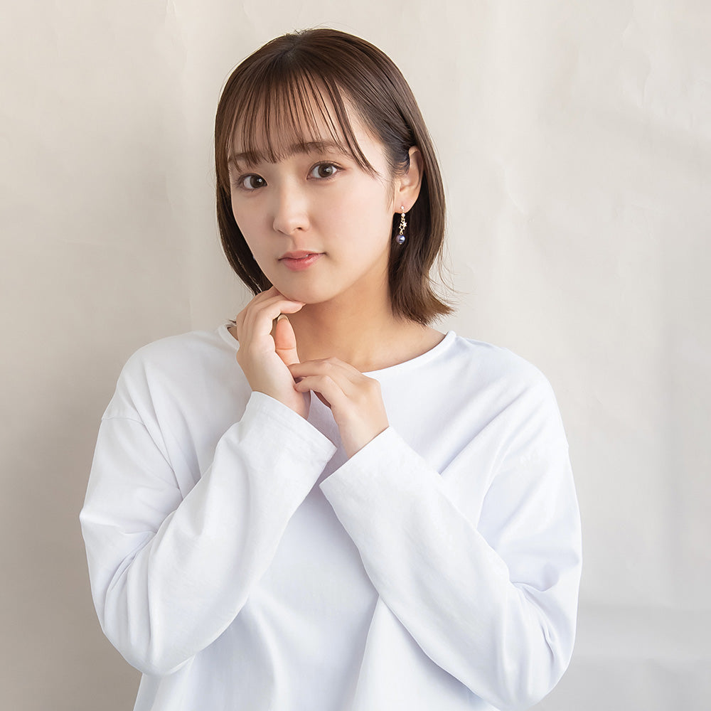 樹脂ピアス ニッケルフリー 宇宙 星 トリプル ストーン パール スタッドピアス