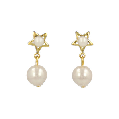 樹脂ピアス ニッケルフリー 宇宙 星 パール スタッドピアス