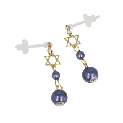 樹脂ピアス ニッケルフリー 宇宙 六芒星 ストーン パール スタッドピアス