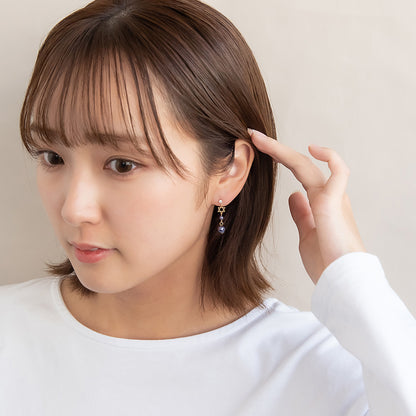 樹脂ピアス ニッケルフリー 宇宙 六芒星 ストーン パール スタッドピアス