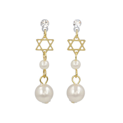 樹脂ピアス ニッケルフリー 宇宙 六芒星 ストーン パール スタッドピアス