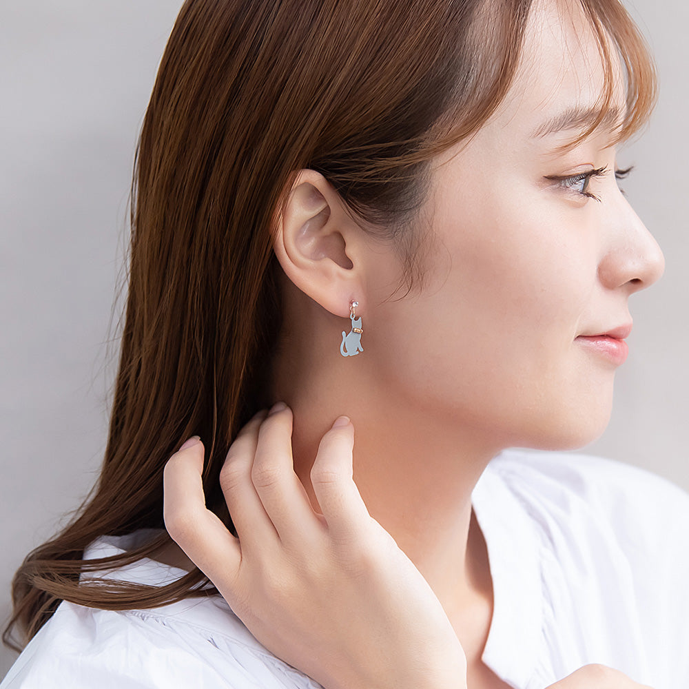 樹脂ピアス ネコ チューリップ マーガレット 3個セット スタッドピアス