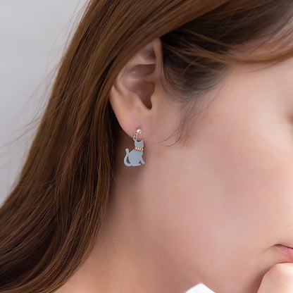 樹脂ピアス ネコ チューリップ マーガレット 3個セット スタッドピアス