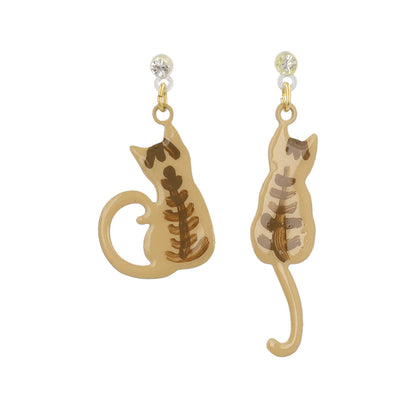 樹脂ピアス お座り 猫 ストーン スタッドピアス