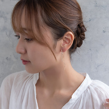 ノンホールピアス ニッケルフリー ラインストーン イヤリング 樹脂タイプ