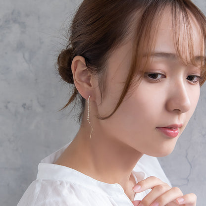 ノンホールピアス ニッケルフリー ラインストーン イヤリング 樹脂タイプ