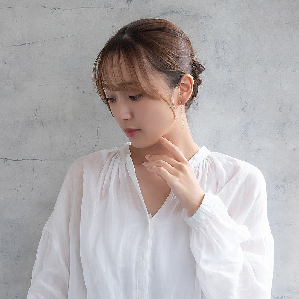 ノンホールピアス ニッケルフリー ラインストーン イヤリング 樹脂タイプ