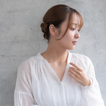 ノンホールピアス ニッケルフリー ラインストーン イヤリング 樹脂タイプ