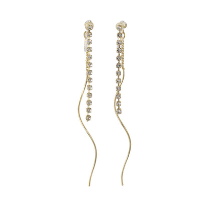 ノンホールピアス ニッケルフリー ラインストーン イヤリング 樹脂タイプ