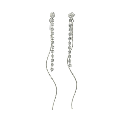 ノンホールピアス ニッケルフリー ラインストーン イヤリング 樹脂タイプ