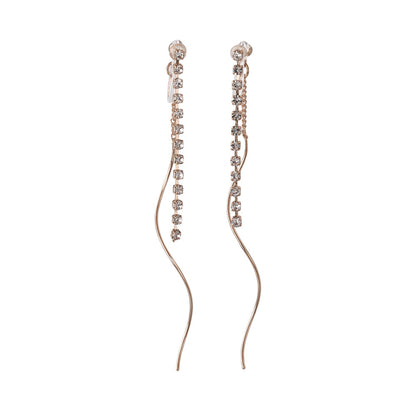 ノンホールピアス ニッケルフリー ラインストーン イヤリング 樹脂タイプ