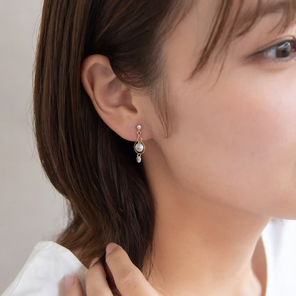 ノンホールピアス ニッケルフリー キュービックジルコニア サークル ワイヤー イヤリング 樹脂タイプ