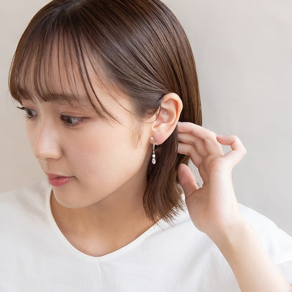 ノンホールピアス ニッケルフリー メタル キュービックジルコニア パール イヤリング 樹脂タイプ